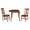 International Concepts 42 in. Solid Wood Round Dual Drop Leaf Dining Table with 2 Chairs in Distressed Oak K42-42DL-C10-2 - alternate 2